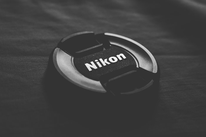 Close up of a Nikon lens cap