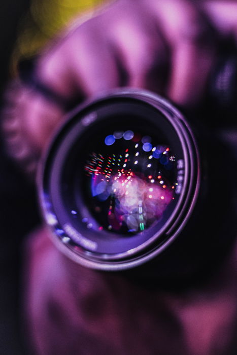 Bokeh lights inside a lens