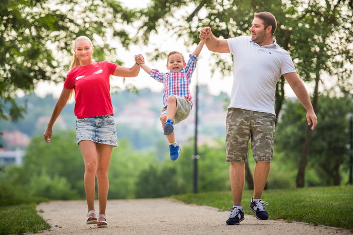 family photo poses walking hand in hand