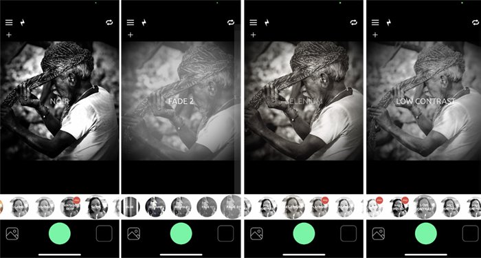 Screenshots BlackCam black and white app Indian wrapping turban