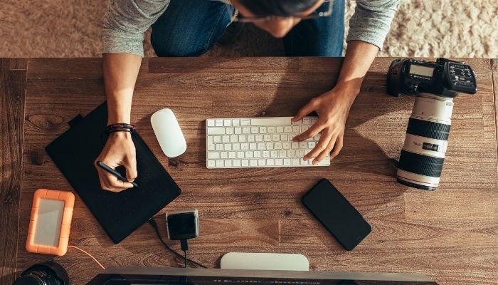 Photographer Editing Photos after Shoot