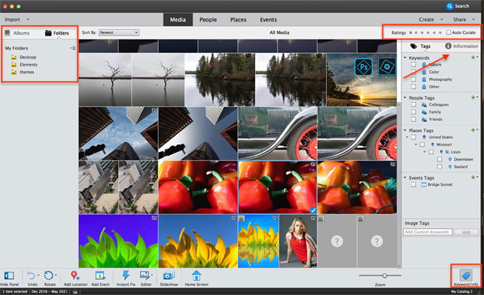 Screenshot photoshop elements organizer