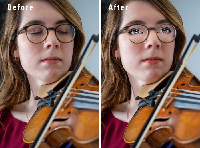 Comparison portrait Photoshop Elements