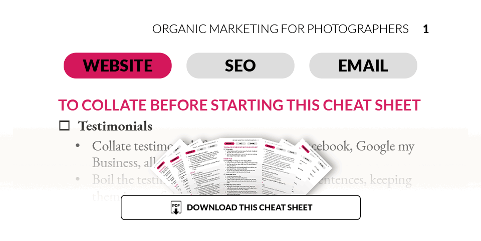 Illustration for organic marketing cheat sheet for photographers