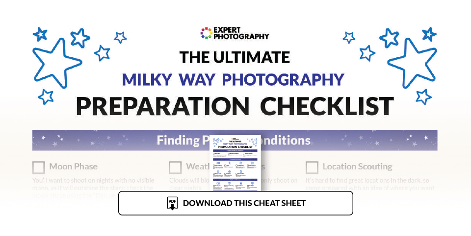 Illustration for milky way photography cheat sheet