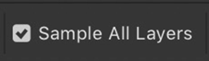 Photoshop screenshot check sample all layers box
