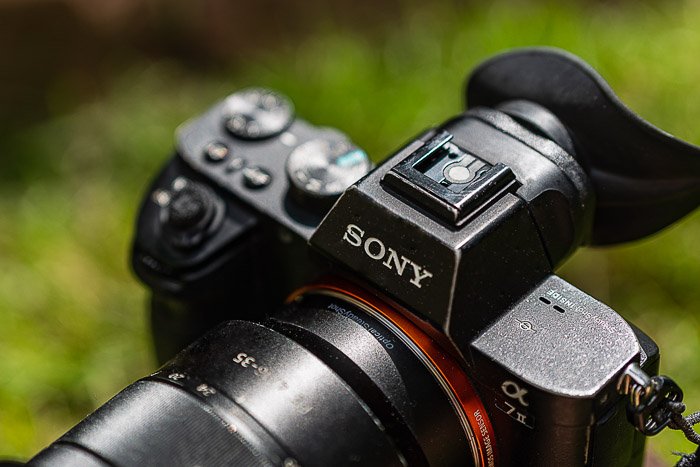 Sony a7 II camera body from top with 24-240mm lens