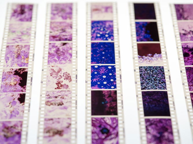 close up of rolls of film 