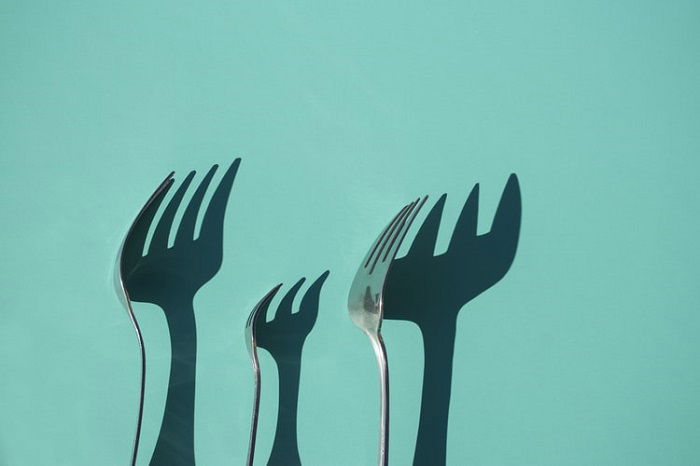 creative shadows of cutlery