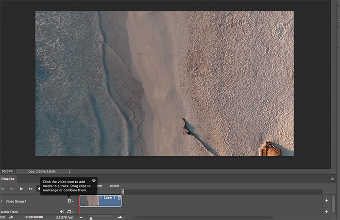 A screenshot of making a cinemagraph in Photoshop