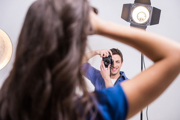 professional photographer taking a portrait