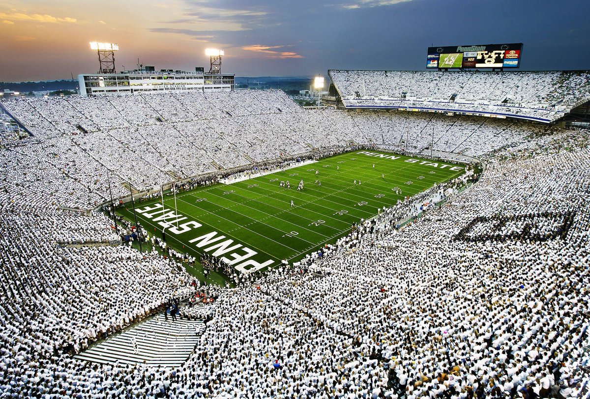 A packed college football stadium filled with fans taken by one of the best sports photographers David Bergman