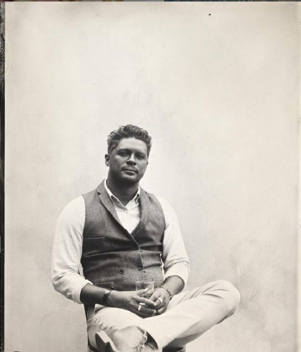 portrait of a man sitting taken using the wet plate technique