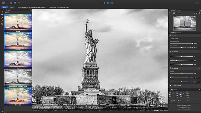 Affinity’s Tone Mapping Persona allows you to add a specific look to your image quickly