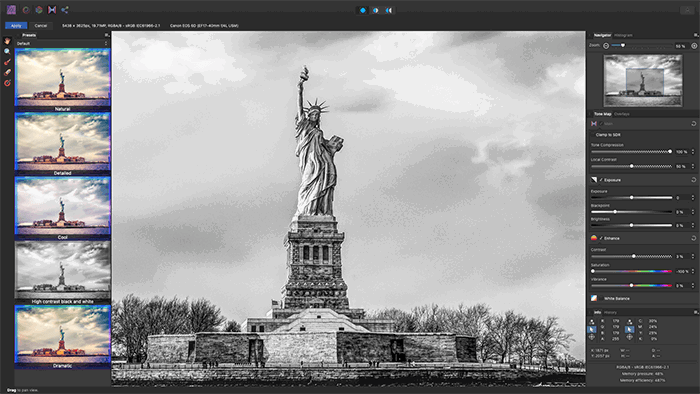 Affinity’s Tone Mapping Persona allows you to add a specific look to your image quickly