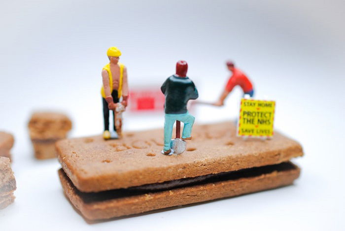 miniature photography scene of construction work