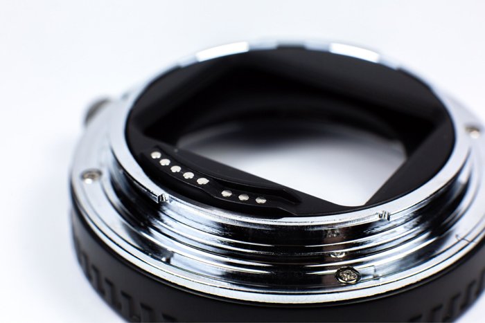 close up of a lens adapter
