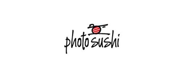 Photo Sushi logo with a hand-drawn style 