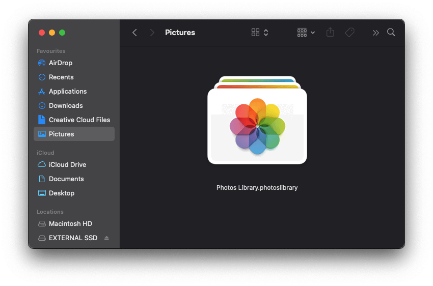 A screenshot of the Mac Photos Library icon