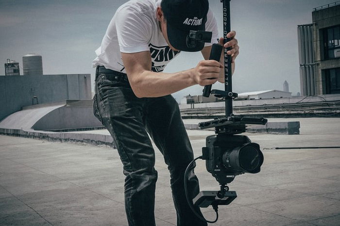 photographer using a steadicam