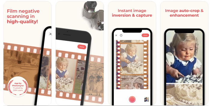 Screenshots of Film Box by Photomyne photo scanner app