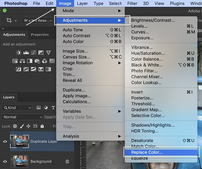 Photoshop screenshot location replace color