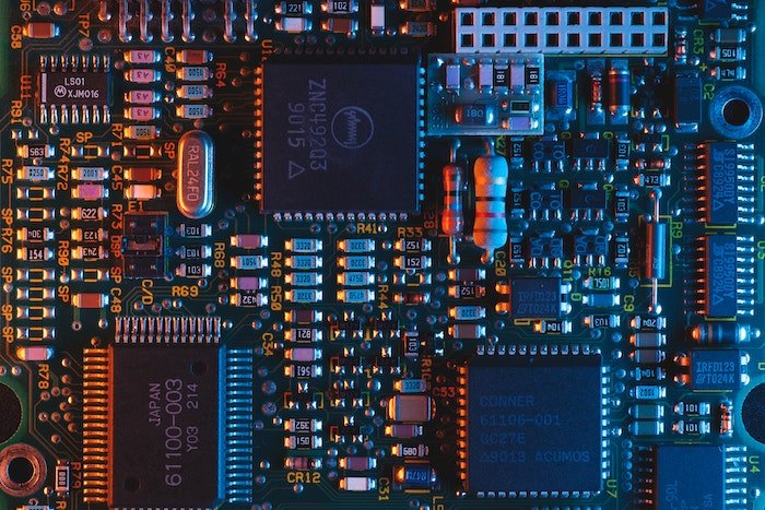 AI Photography: Colorful computer circuit board