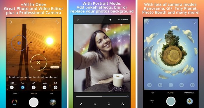 best camera app for android: advert for Pixtica names some of the features available on this camera app