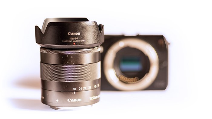 canon eos m review: an image of a canon EOS M Lens