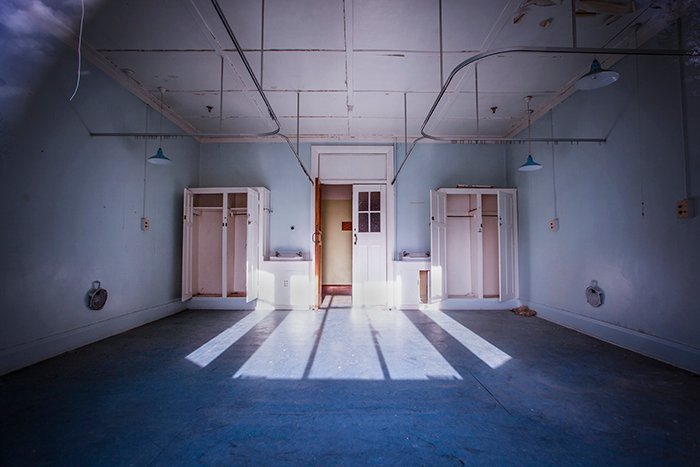 cool blues show tension and unease in an abandoned hospital room illustrating the effect of color in photography