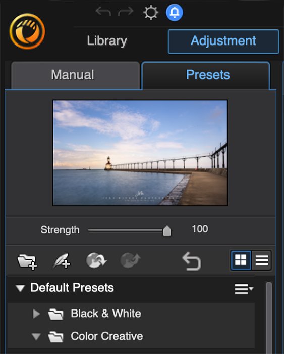 PhotoDirector review: screenshot preset tab