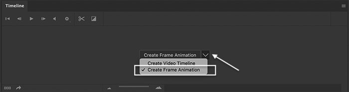 how to make a gif in photoshop: Photoshop screenshot of timeline window and animation options for a GIF
