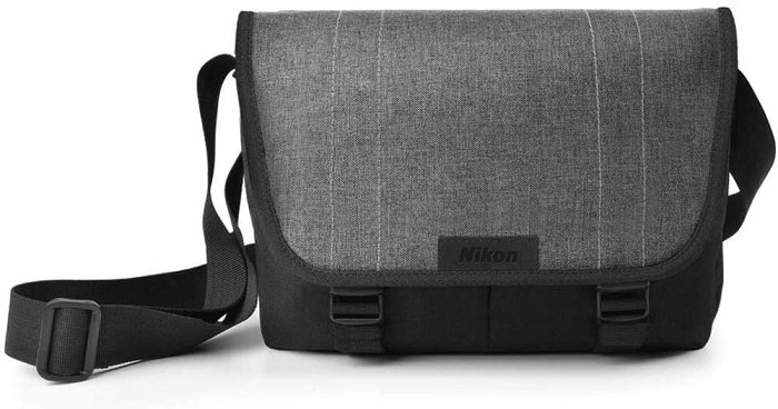 product photo of the Nikon CF-EU14 in ash grey camera messenger bag