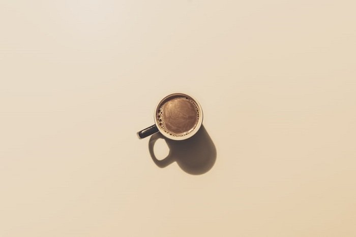 shape in photography: shooting a cup of coffee from above to give a surreal and intriguing image