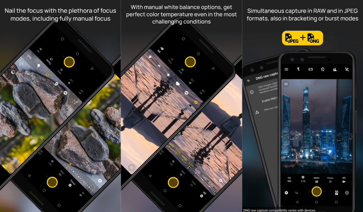 Screenshot of some of the features of the Camera FV 5 as one of the best camera apps for Android