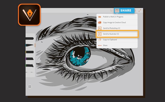 Screenshot of drawing app for android Adobe Illustrator Draw