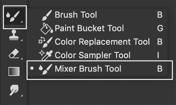 Photoshop screenshot of brush tool options