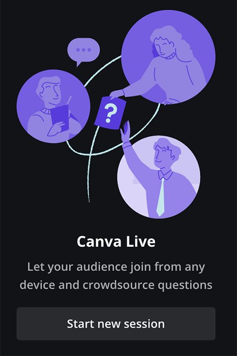 Canva screenshot of Canva Live description