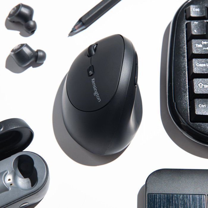 Flat lay product photography image of a computer mouse placed in the center of the image