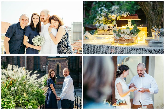 Collage of four wedding images edited with Neurapix Cheerful Light SmpartPreset