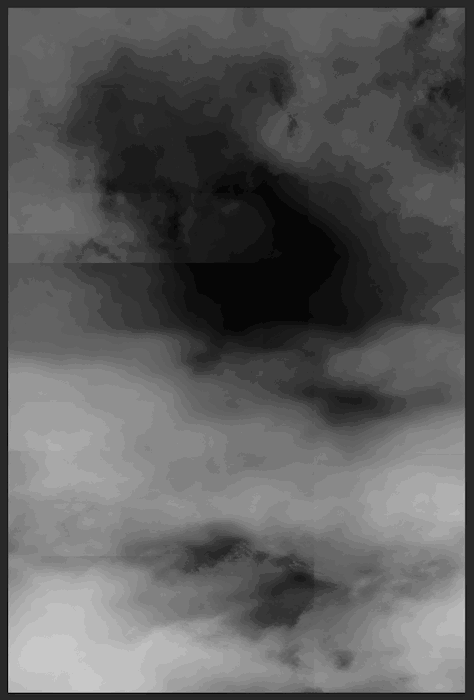 Fog added with a Brush tool preset on a black background in Photoshop for composite photography