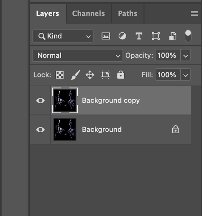 Screenshot of layer panel for kaleidoscope effect in Photoshop