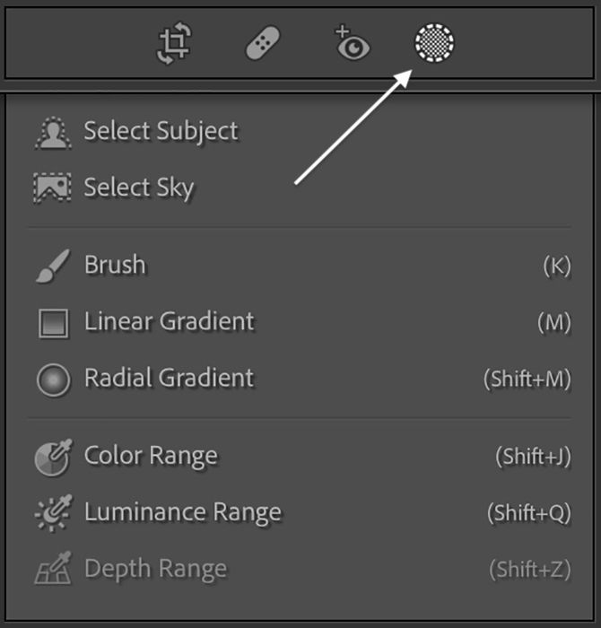 Screenshot of new tool menu and options for Lightroom masking