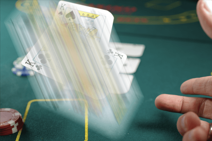 Motion blur layers made in Photoshop of a playing card