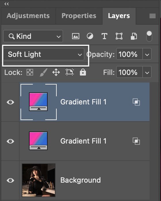 Photoshop screenshot blend mode soft light