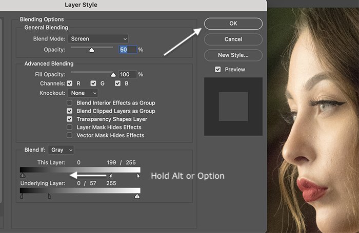 Screenshot of using layer styles for Photoshop glow effect
