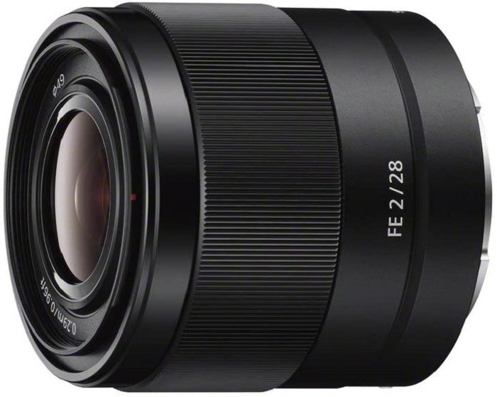 best sony fe lenses: product photo of the Sony FE 28mm F2