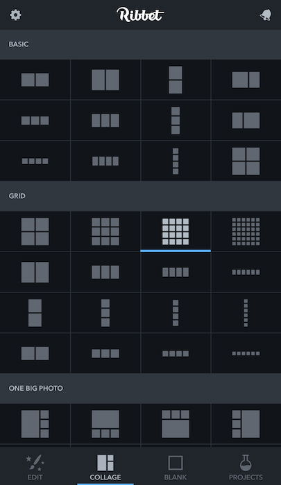 Screenshot of Ribbet collage app