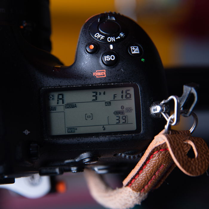 A camera setting's display and buttons on a DSLR camera