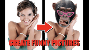 Before and after from funny photo app Ugly Face Photobooth